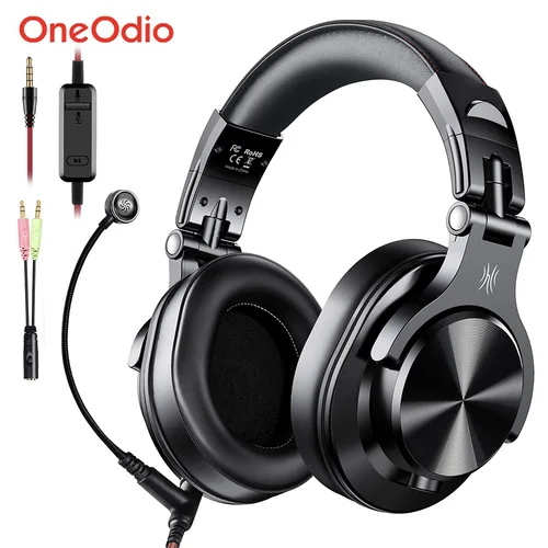 Oneodio-Auriculares A71 para videojuegos, dispositivo para estudio de DJ, estéreo, encima de la oreja, con micrófono, PC, PS4, Xbox y Gamer