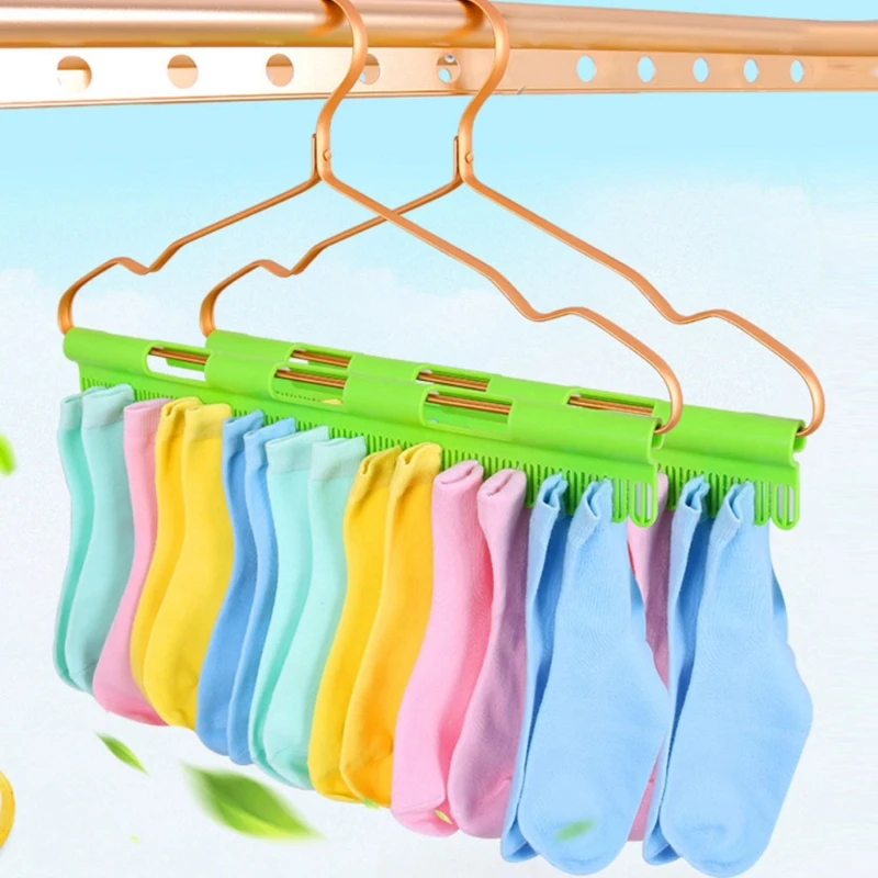 Clothes Socks Finishing Clips Plastic Anti Skid Windproof Storage Rack Hanger