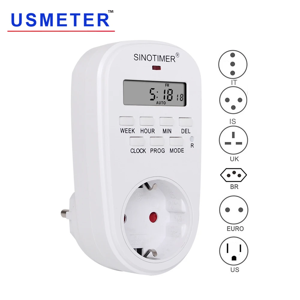 ieu uk us br plug digital programavel de parede eletrico plugue de tomada semanalmente programavel tm518 220v 110v ac 01