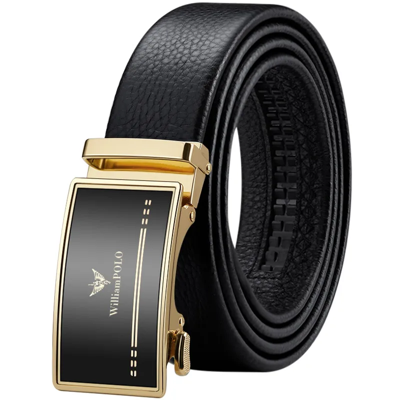 

Men's Belt Luxury Brand Automatic Buckle Genuine Leather Harness Designer Belt Gold Male Business Casual Male Trouser Belt 2021