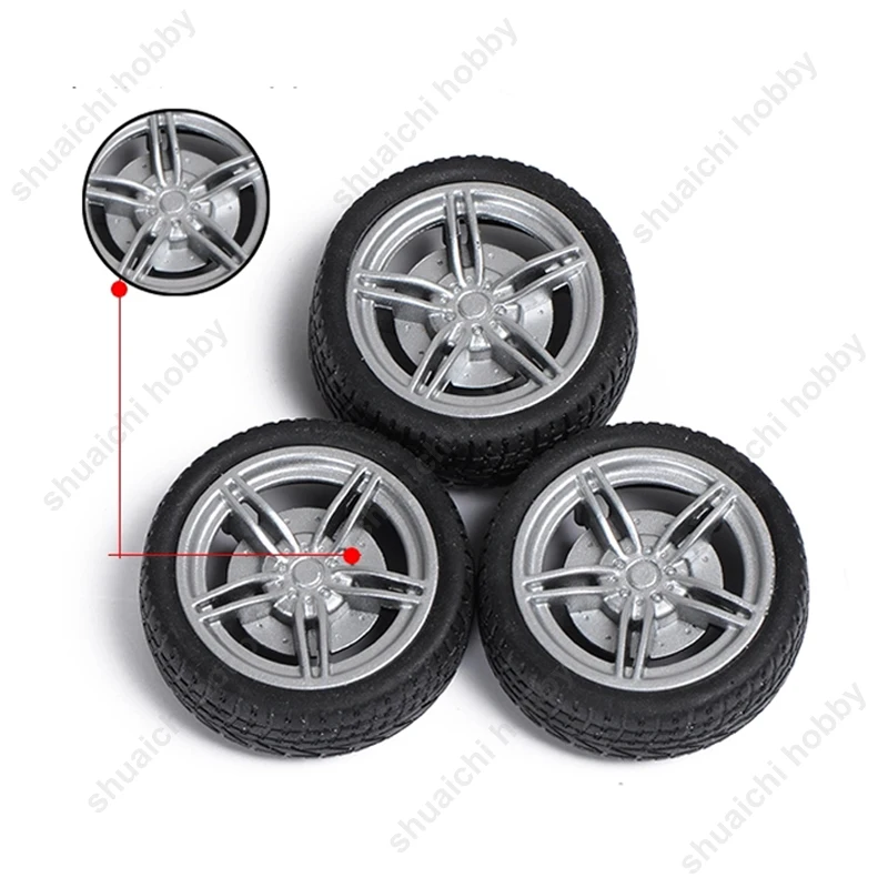 10PCS DIY Rubber Wheels Tire Diameter 40mm Tyres 3mm Shaft Wearable for RC Mini Car Model Toy Spare Parts