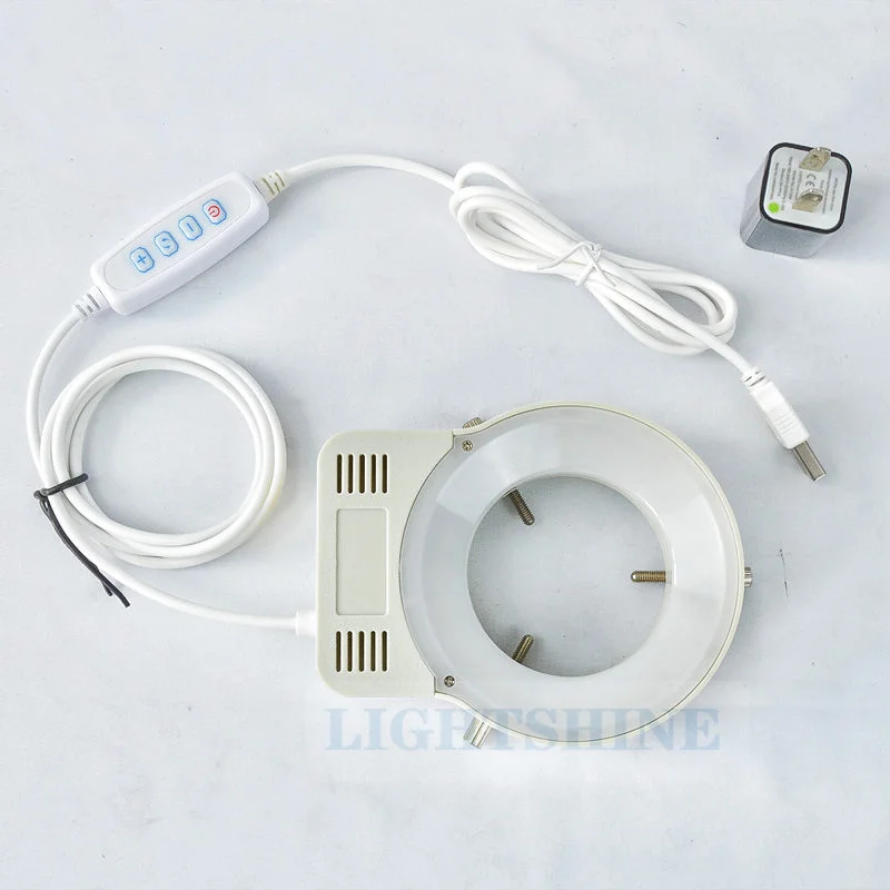 Imagem -04 - Indústria Visual Microscópio Fonte de Luz Três Cor Luz Ajustável Led Anel Preenchimento Luz Positiva Branco Quente Luz Natural