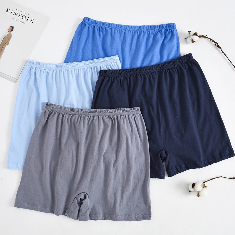 Männer Boxer Shorts Unterwäsche Herren Hause Unterhose Atmungsaktive Feste Boxer Cuecas Baumwolle Weiche Lose Männlichen Höschen Homme Für Papa