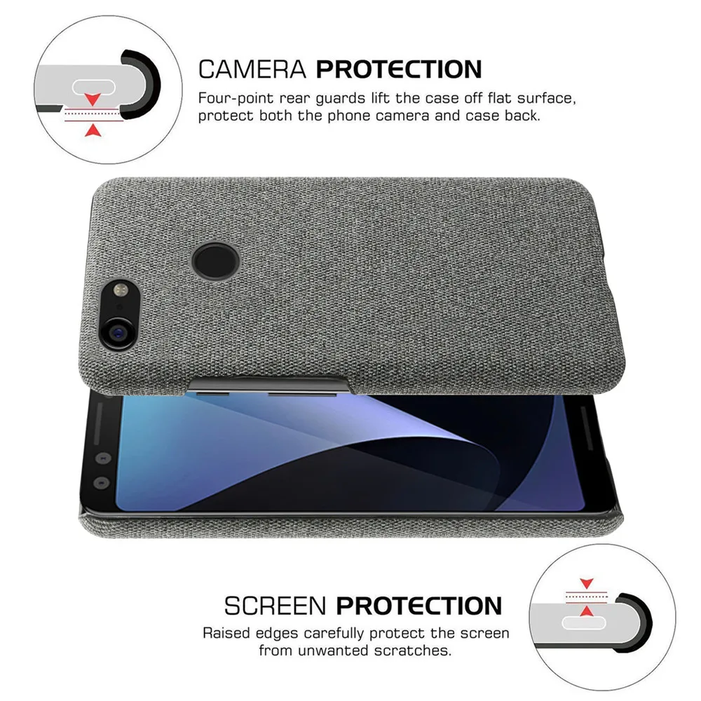 Slim Cloth Texture Fitted Cover for Google Pixel 3 3XL Case Fabric Ultrathin Antiskid Anti-fall Capa For Pixel3 3 XL Pixel3XL