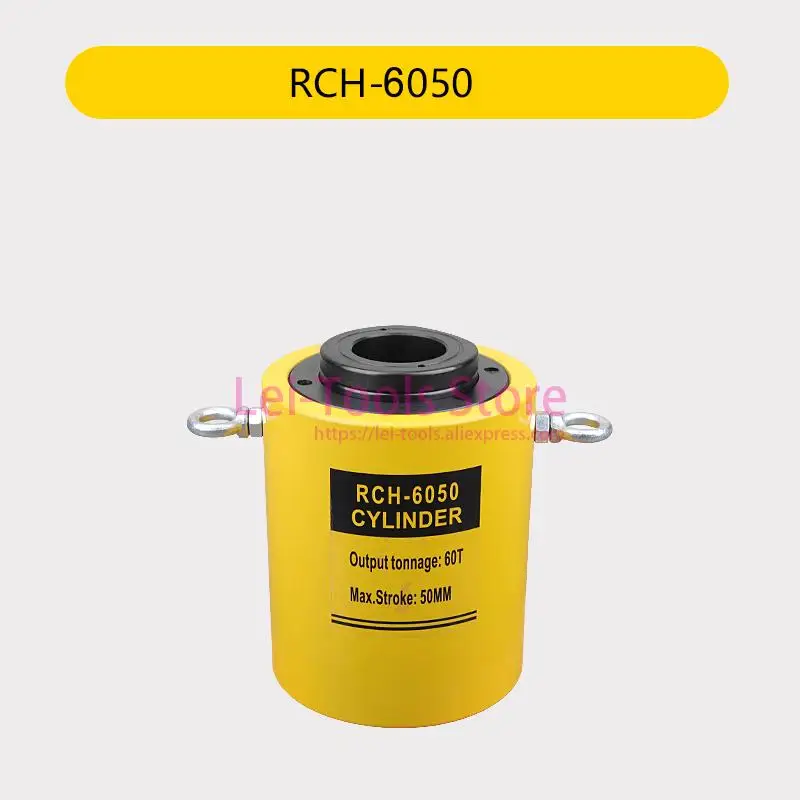 Buraco Hidráulico Oco Cilindro Jack 60 Ton 50 mm Rch6050 Ram 60 Toneladas Curso