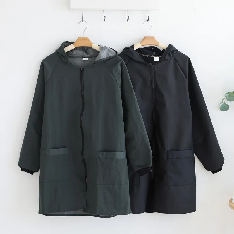 Smock coat plus velvet waterproof women's winter kitchen household fashion long-sleeved apron