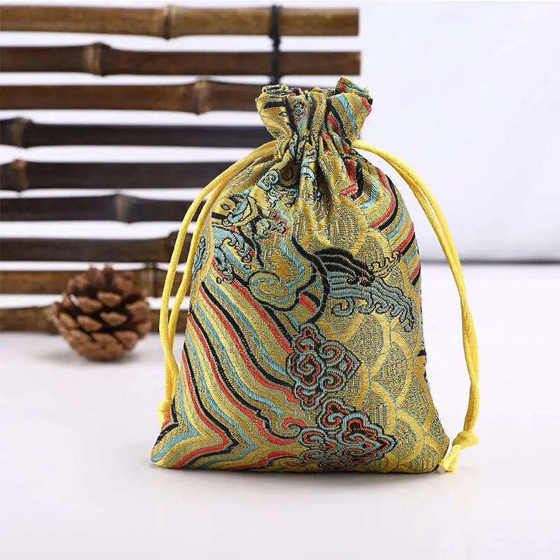 Newest Jewelry Packaging Satin Bag Silk Drawstring Pouch Cosmetic Party Bracelet Beaded Luxury Sachet Custom Fashion Gift Bags