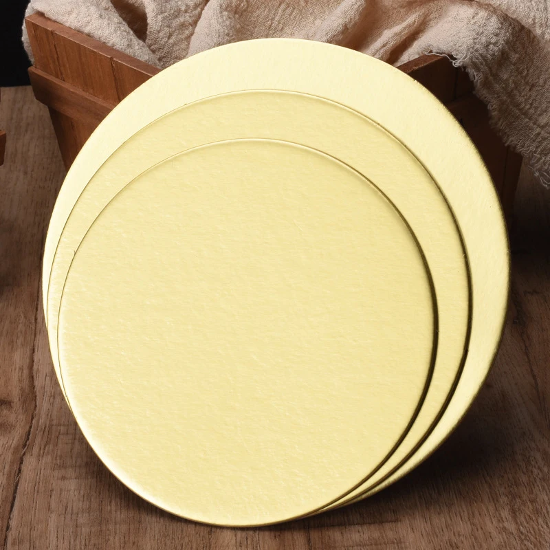 Round Golden Cake Cardboard Diameter 16-30 CM Disposable Pastries Base Plate Decorations Mousse Displays Tray Paper Board