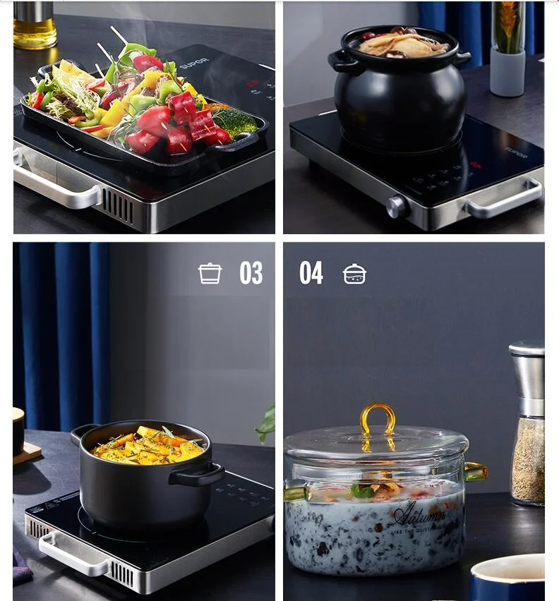 Электрическая керамическая плита, 220 В, 2200 Вт, бытовая индукционная плита для жарки, подходит для кастрюли диаметром 14-20 см (без подбора кастрюль)