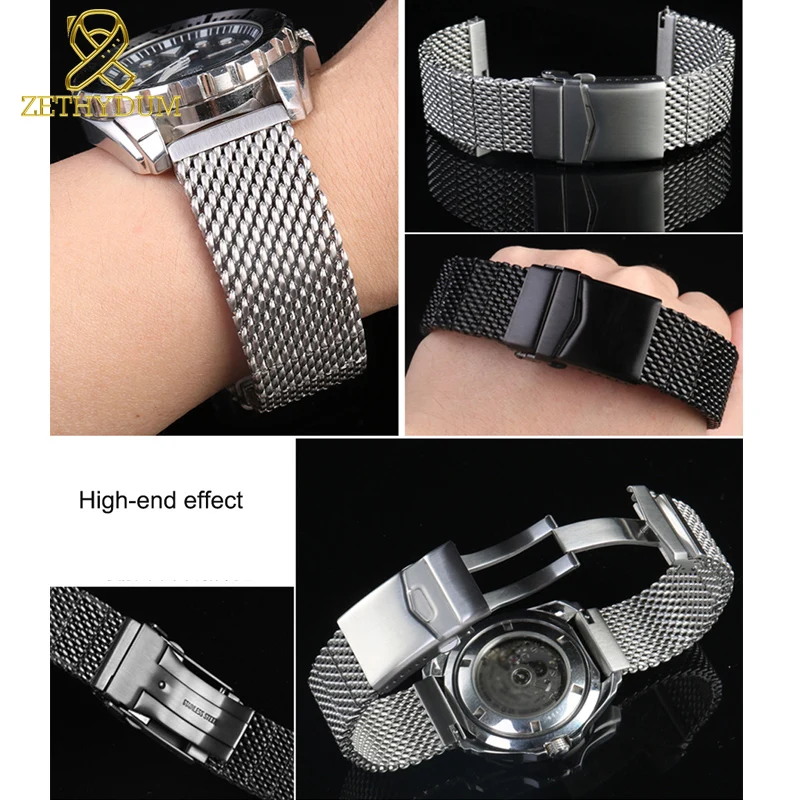 22mm High quality Milan mesh stainless steel bracelet for breitling for Citizen Blue Angel Second Generation Watch strap