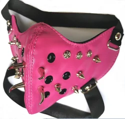 Performing New Punk Rivet Mask Rock Non-Mainstream Locomotive Rose Pink Factory Whole- Sale