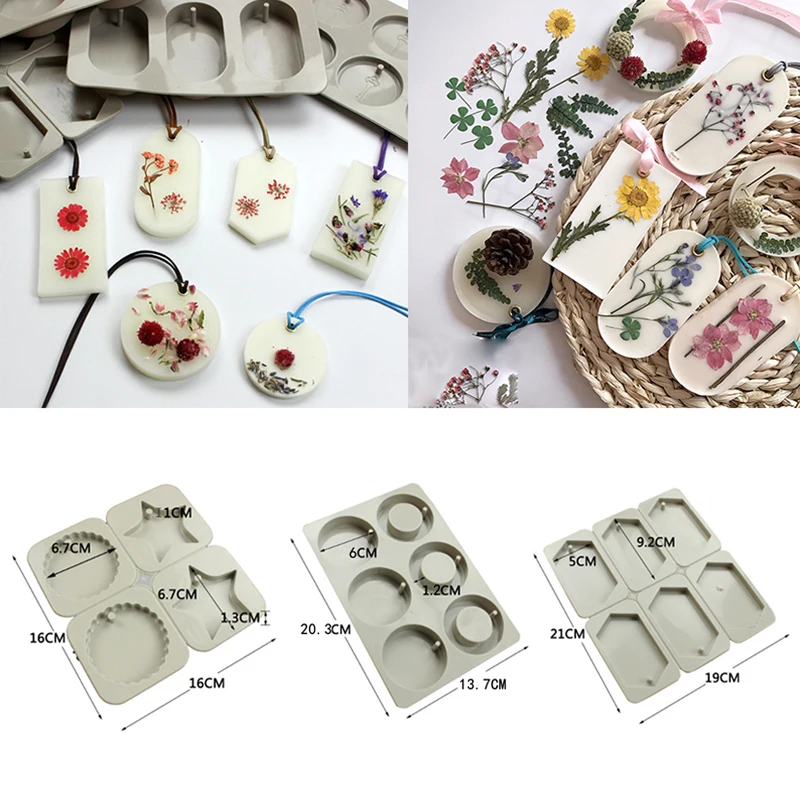 DIY Silicone Clay Aromatherapy Tablets Molds Hanging Ornaments Wax Molds Flower Soap Mold Craft Accessories Soap Mold