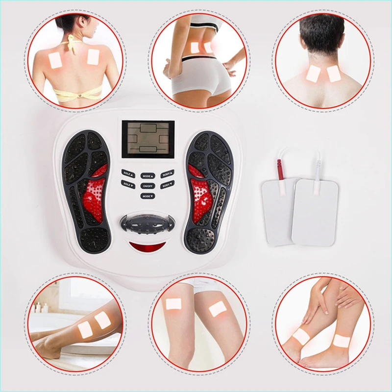 New Electric Foot Massager With 3D Kneading Function Low Frequency Electric Muscle Stimulation Massage FIR Heating Big LCD