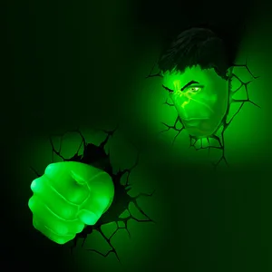 Marvel führte Wandlampe für Kinder, Captain America, Iron Man, Hulk, Avengers, 3D, Kreativ, Nachtlicht, Junge, Weihnachten, Geburtstagsgefängnis 8 Hauptverkauf Iron Man Luminaire - №6