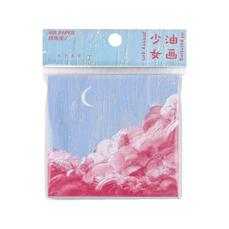 90 sheets Nature Cloud Silent Ocean Mountain Memo Pad Sticky Notes Notepad Diary Creative Self-Stick Note Memo Pads