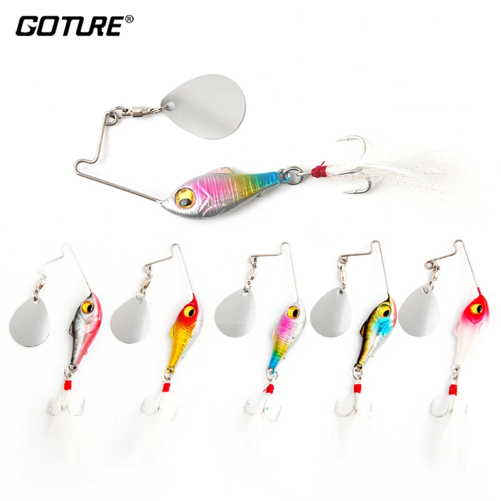 Goture 1pcs 10g/15g/20g VIB Metal Lure Spoon Spinnerbait Pike Lure 5Color to Choose Wobbler Spinner bait Rattlin Fishing Tackle