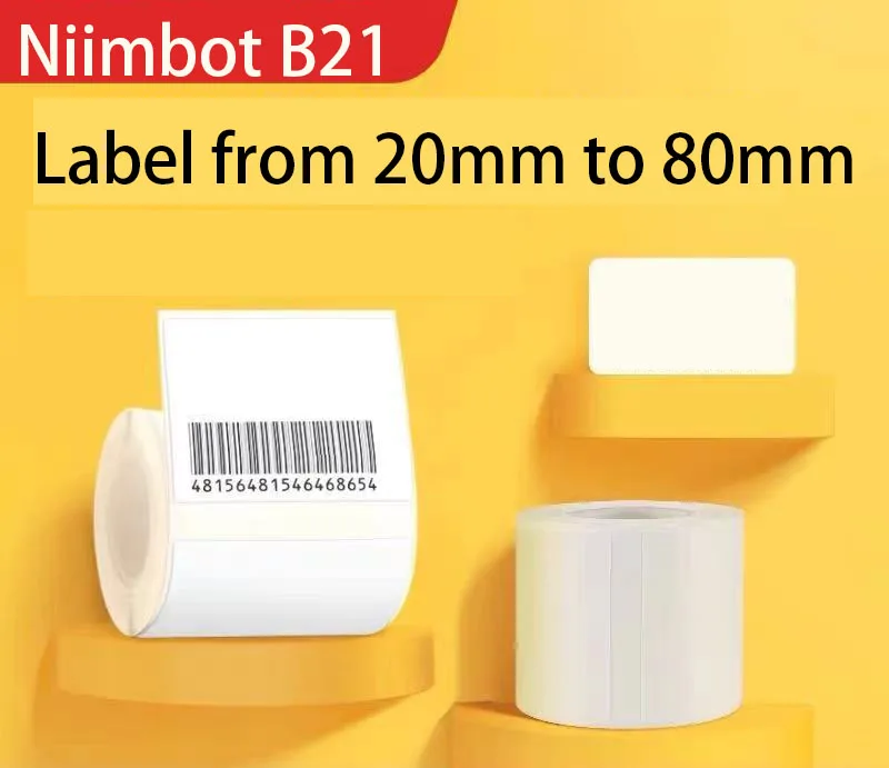 Niimbot ملصق تسمية حراري أبيض ، B21 ، B3S ، B1 ، B203