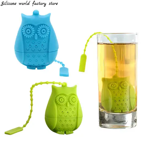 Silicone World Owl Tea Strainer Tea Bags Food Grade Silicone Leaf Tea Infuser Filter Diffuser Tea Filter Tool Teacup Accessories