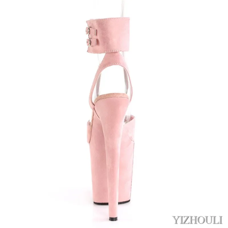 20 cm high princess party shoes, 8 inch sexy heels, suede bags and soles, pole dancing shoes