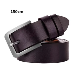 Tj-tingjun – ceinture à boucle en cuir de vache pour hommes, de grande taille 150CM, longueur Super longue, rétro, grosse, décontractée, C401