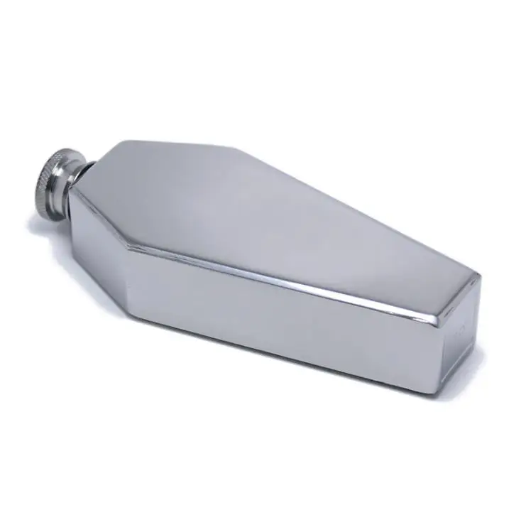 50PCS Mini Hip Flask 100ML Personalized Coffin Shape Stainless Steel Portable Flagon Travel Wine Pot Bar Supplies Men's Gift SN