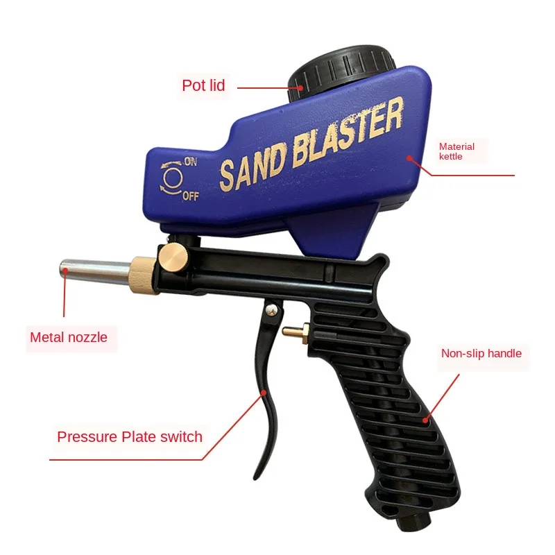 Portable Gravity Sandblasting Gun Pneumatic Sandblasting Set Rust Blasting Device Small Sand Blasting Machine