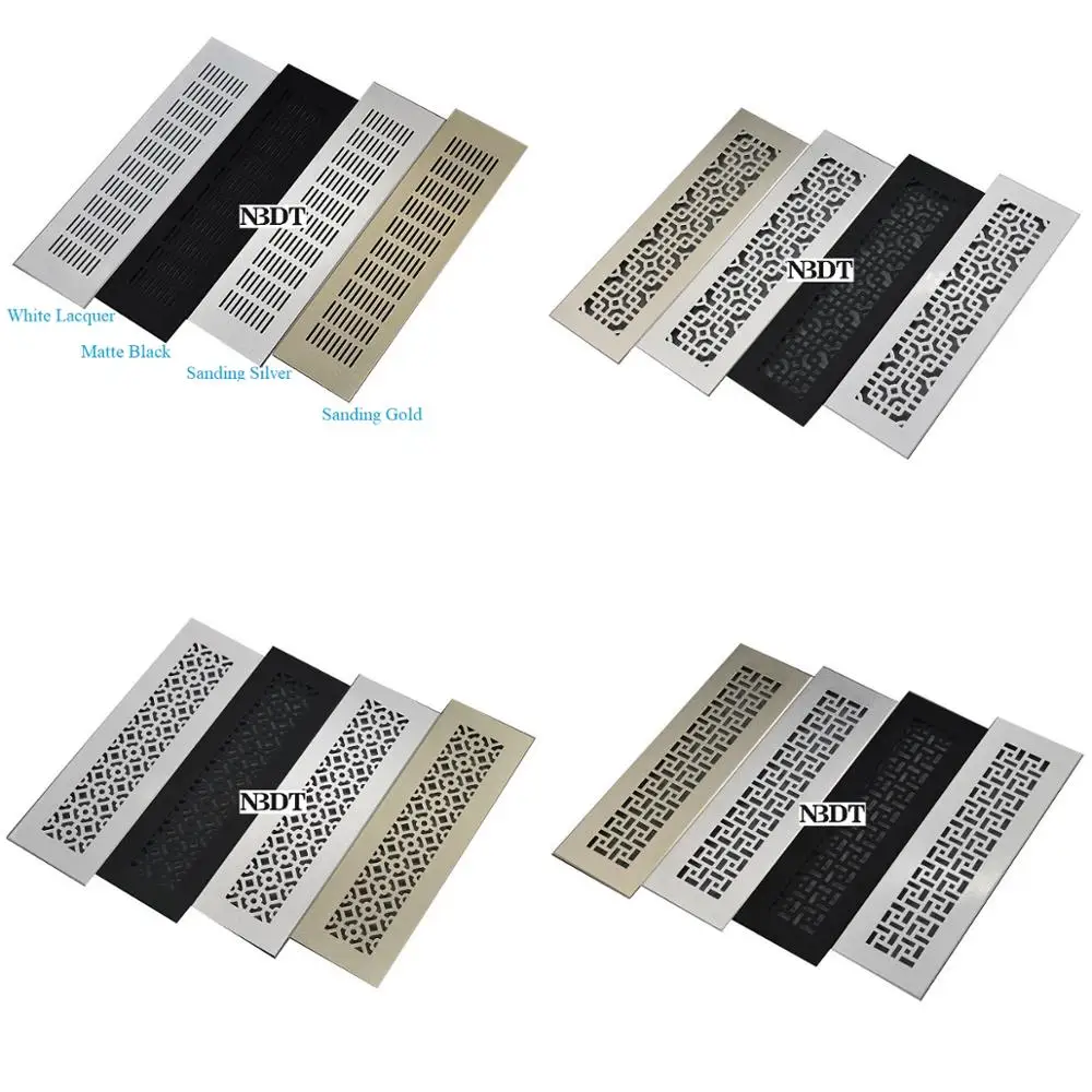 

100mm Wide Rectangle Aluminum Air Vent Grille Cover Air Conditioner Closet Sanding Gold Silver Matte Black White Lacquer