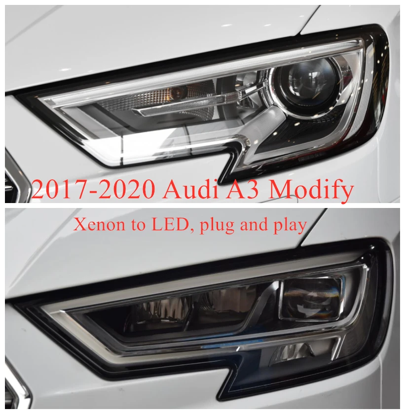 

Модификация автомобильной фары от Xenon до светодиодный Plug And Play для 2017 2018 2019 2020 Audi A3, модифицированные Автомобильные фары, кодирование необходимо