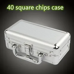 Wholesale retail high-grade professional aluminum chip boxes 40 code yard square plastic chips poker coin carrying case