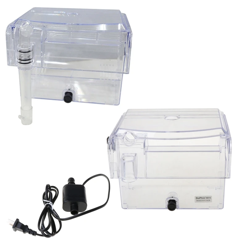 Aquarium Breeding Hatchery House Clear Fish Tank Incubator Aquarium Transparent Breeder Isolation Hanging Box Pump