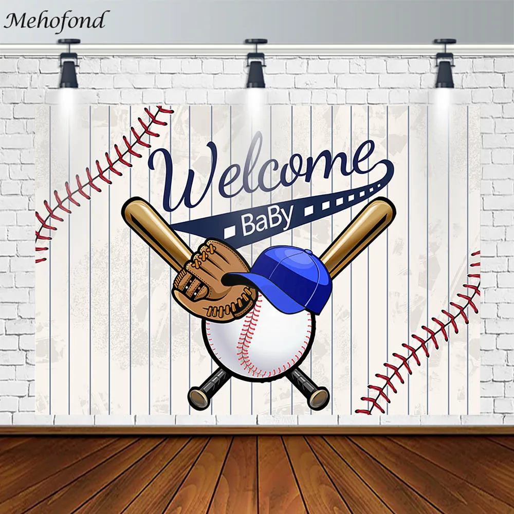 Mehofond Boy Baby Shower Birthday Party Backdrop Baseball Bat Athlete Photography Background Props Banner Photo Wallpaper