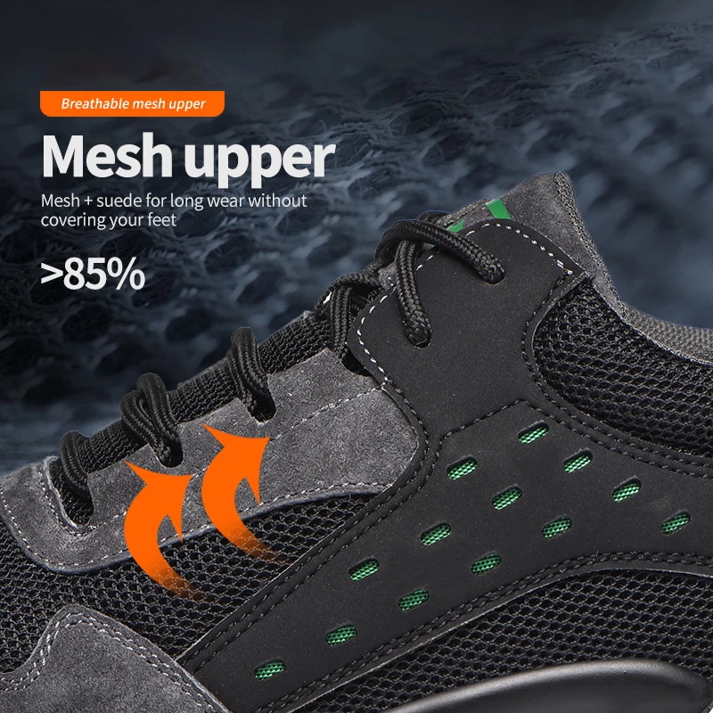 Nieuwe Mode Veiligheidsschoenen Heren Stalen Neus Pet Anti-Punctie Werklaarzen Onverwoestbare Anti-Smashing Ademende Comfortabele Sneakers