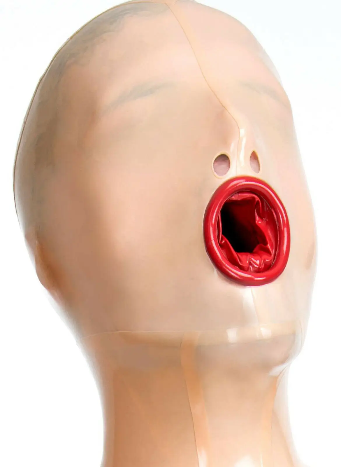 Realistic Latex Hood Open Nostrils Rubber Unisex Mask with Mouth Condoms Unique