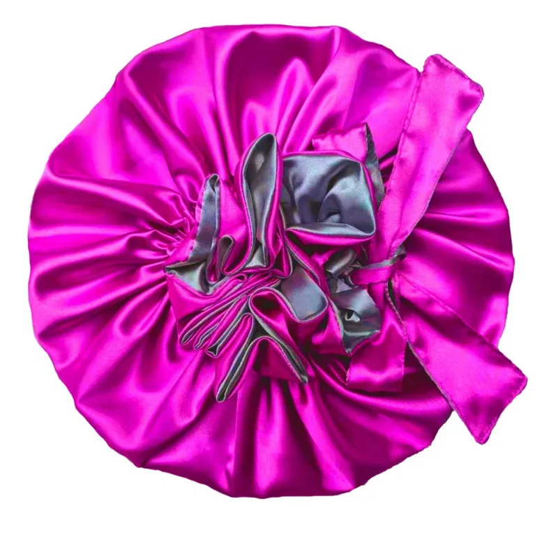 Bonnet Silk Women Bonnet Satin Nuit Long Hair Care Women Sleeping Hat Big SizeAdjust Hair Styling Cap Silk Head Wrap Shower Cap