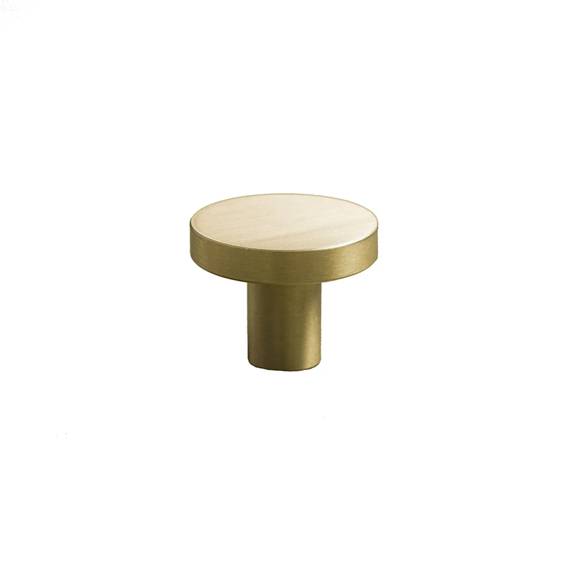 Knobs Simple Round Brass Drawer  Handle Wardrobe Door  Cabinet Pulls Single Hole Gold   Small Bedroom Furniture Hardware Fitting