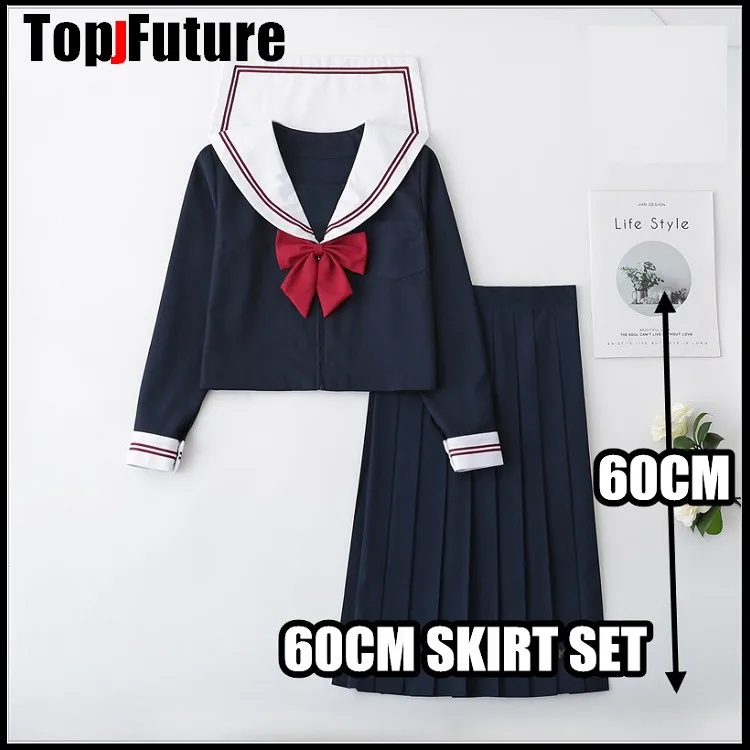 Dark Navy Orthodoxe College Stijl Japanse Student Schooluniform Jk Uniform Pak Slechte Meisje Gicosplay Matrozenpakje Klasse Pak