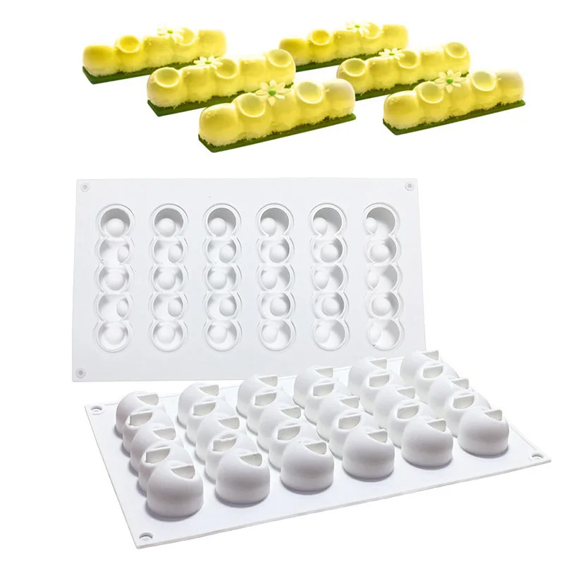 6 Holes Concave Ball Art Cake Decorating Mold 3D Silicone Molds  Cake Baking Tools for Dessert Decoration Bakeware