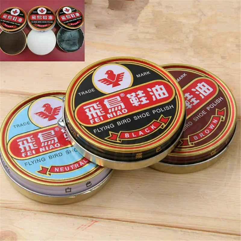 40g Useful Flying Bird Leather Shoe Wax Polish High Gloss Shine 3 Colors