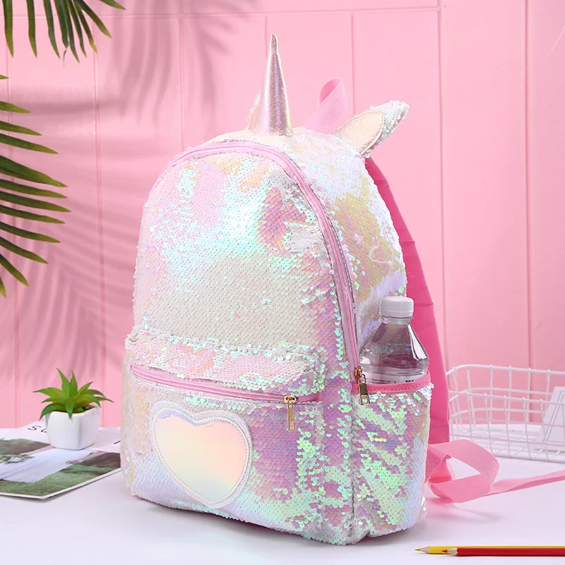 Unicorn Unicorn Large Capacity Mermaid Sequin Backpack Student Cute Cartoon Casual Backpack Female Schoolbag