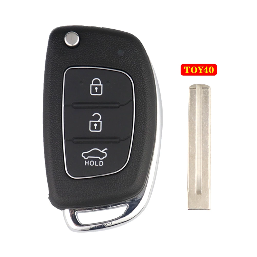 YIQIXIN 433Mhz Folding Remote ID46 Chip For HIX35 IX25 IX45 Elantra Santa Fe Sonata Solaris Accent TOY40 Blade 3 Button Auto Key