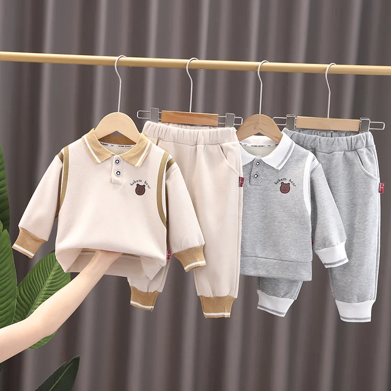 Spring Autumn Children Baby Boys Sport Clothes Cartoon T-Shirt Pants 2Pcs/sets Infant Kids Casual Clothing Toddler Tracksuits