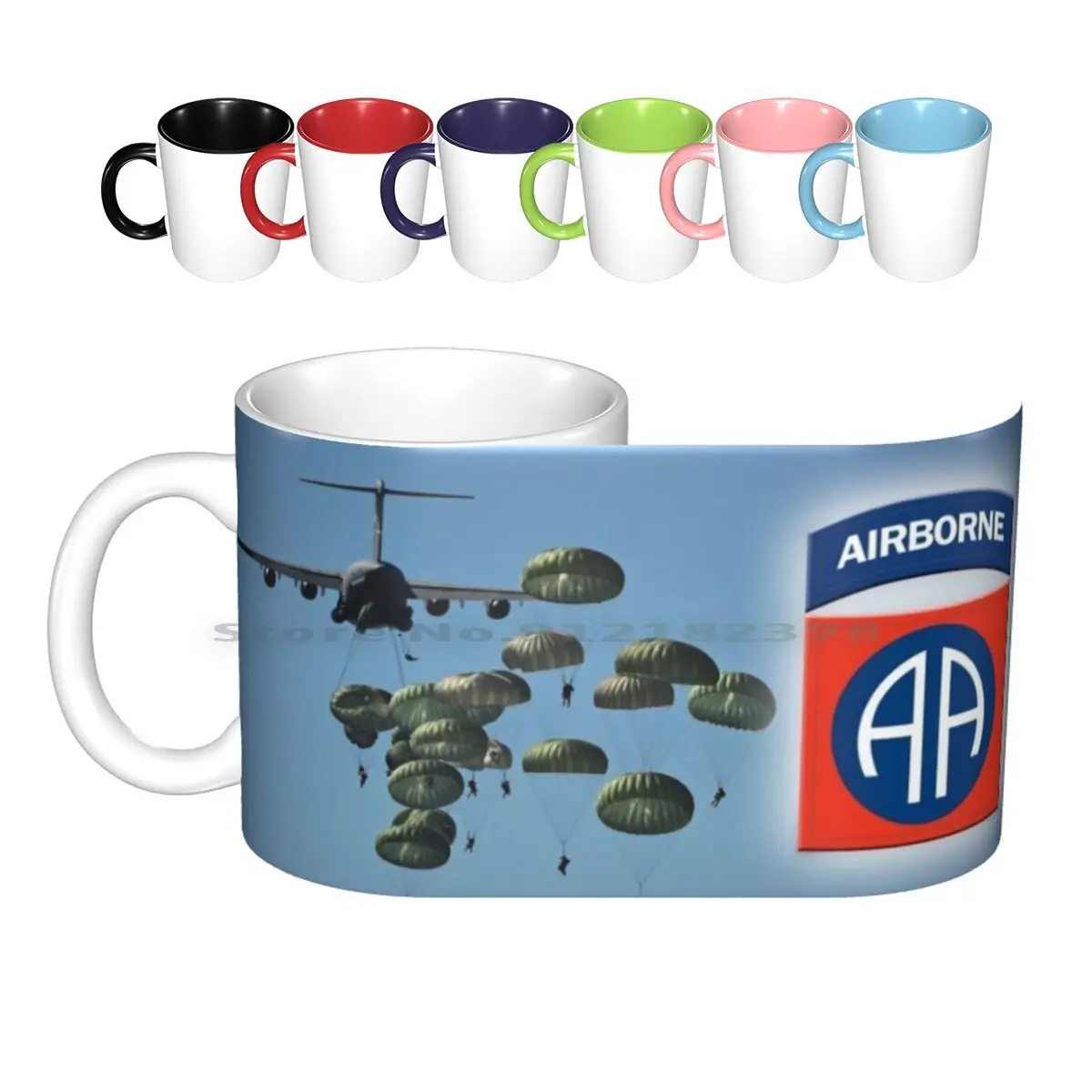 82nd Airborne Division-Jump Ceramic Mugs Coffee Cups Milk Tea Mug Airborne Paratrooper 82nd Jumper C17 Parachute All American