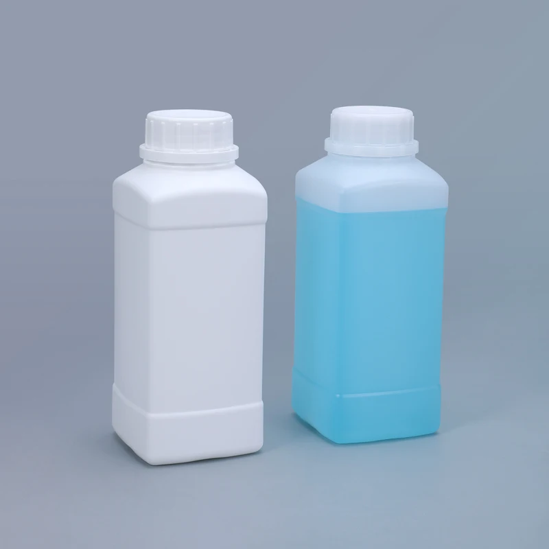 Empty 500ML 1000ML square bottle Food Grade HDPE plastic container with Lid for shampoo Lotion makeup bottle Leakproof