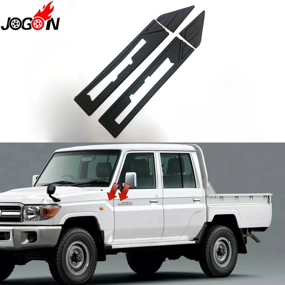 

For Toyota Land Cruiser LC76 LC78 LC79 FJ79 Car Side Logo Frame Body Fender Cover Trim Soft Black Anti Scratch Rubber Strip