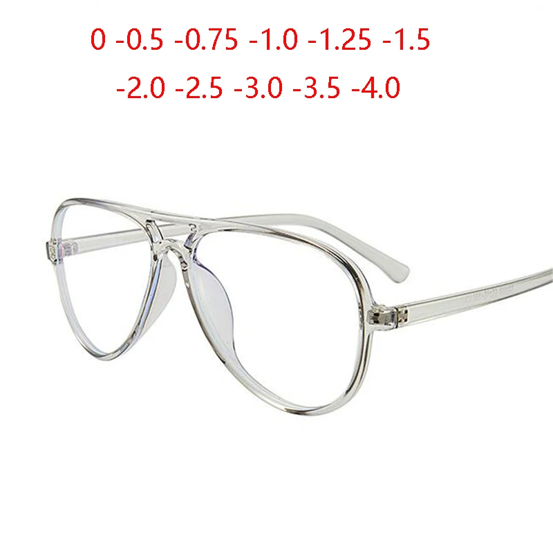 TR90 Oval Prescription Eyeglasses Women New Designer Transparent Gray Nearsighted Spectacle Men 0 -0.5 -0.75 To -4.0