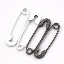 White/Black Small Safety Pins Plated Brooch Decorative Charms for Jewelry Kilt Knitted Fasteners Used in Clothes Skirts 100PCS