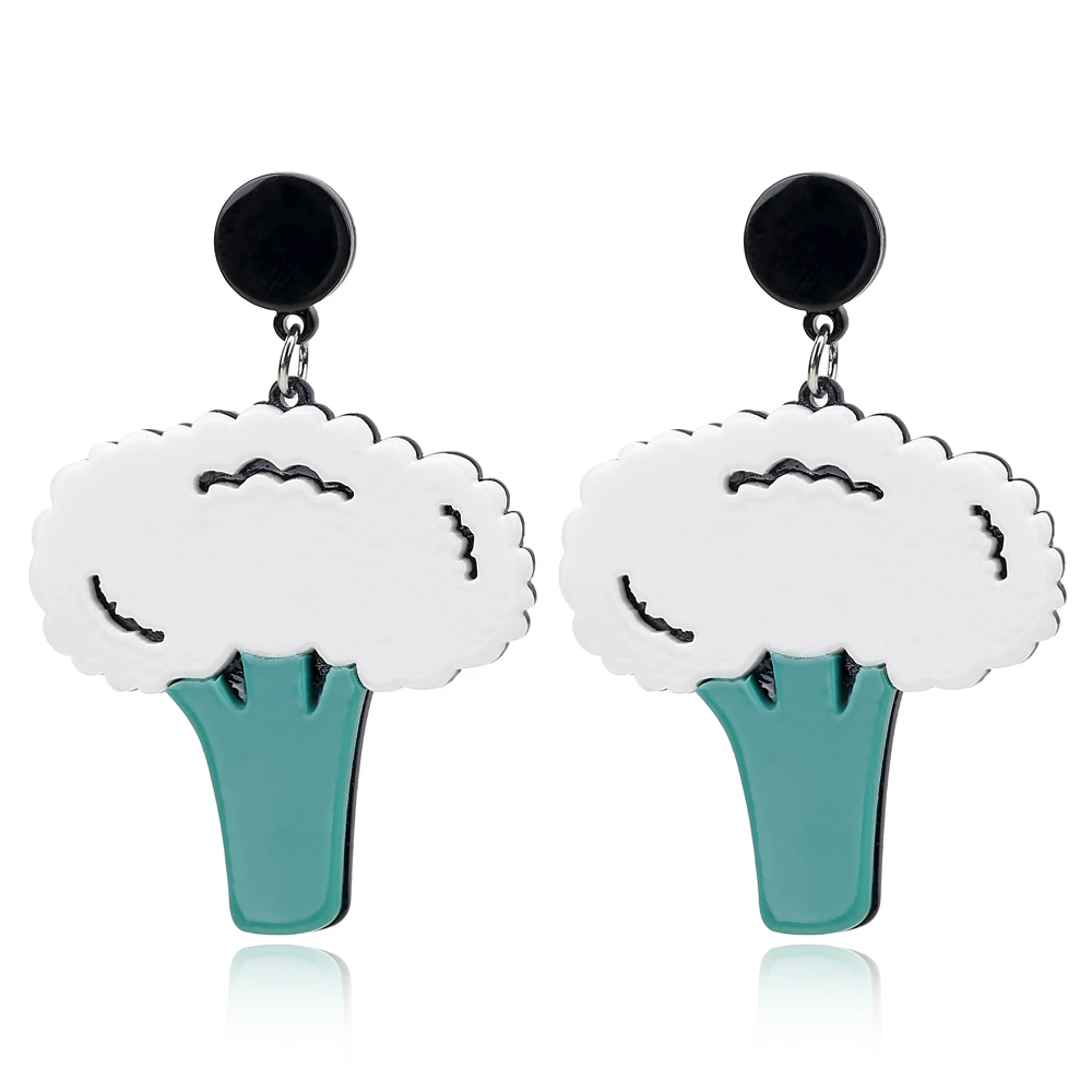 YAOLOGE Big Drop Earrings For Women Statement Acrylic Fruit Letters Exaggeration Funny Fashion Earrings 2020 Jewelry Wholesale