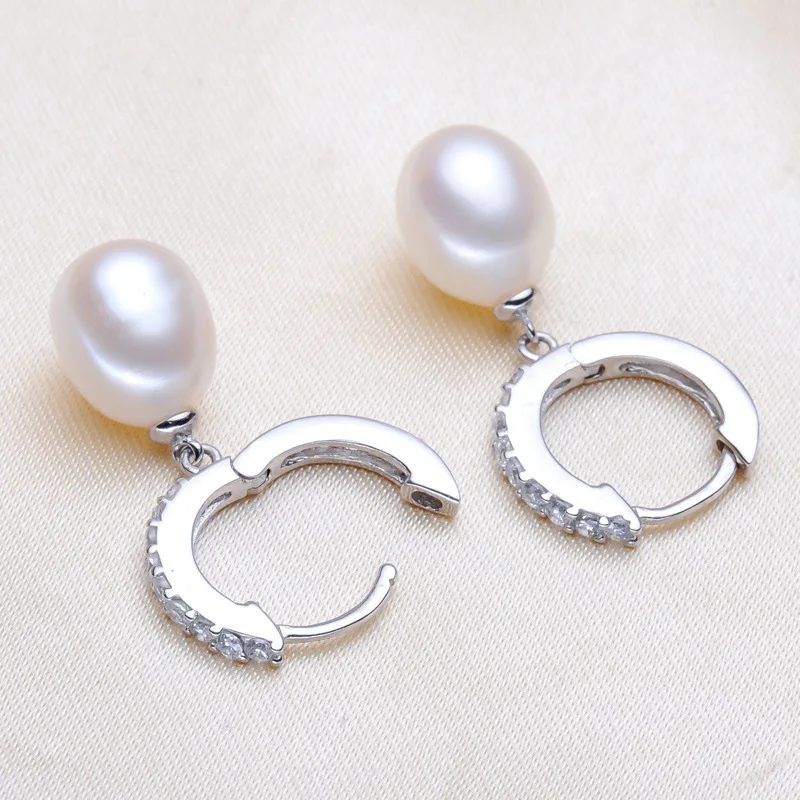 ZHBORUINI 2024 Pearl Earrings Genuine Natural Freshwater Pearl 925 Sterling Silver Earrings For Woman Fine Jewelry Drop Earrings