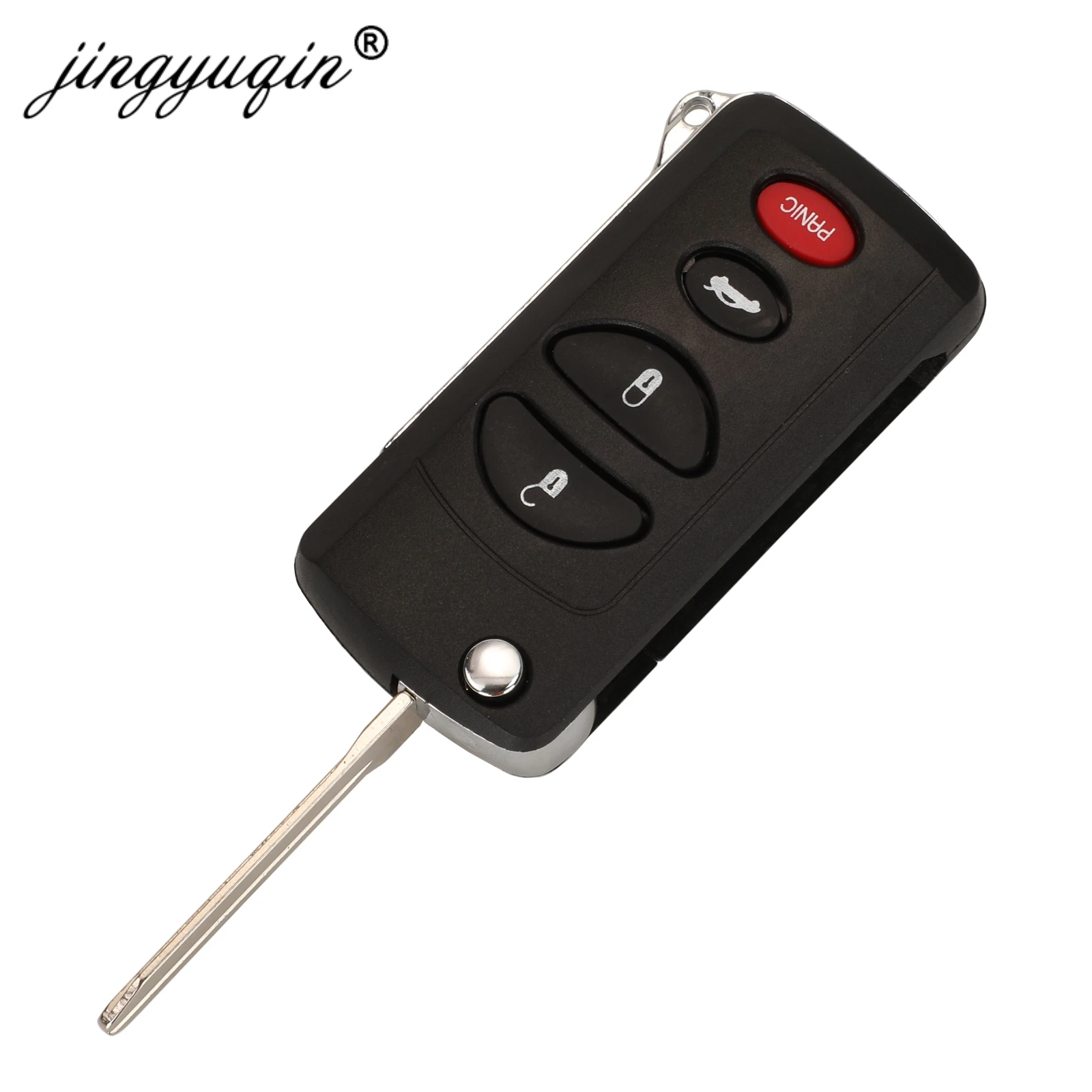 jingyuqin 2/3/4 Buttons Remote Flip Folding Key Case For Chrysler Dodge Stratus Ram Durango Dakota Jeep Grand Cherokee key shell