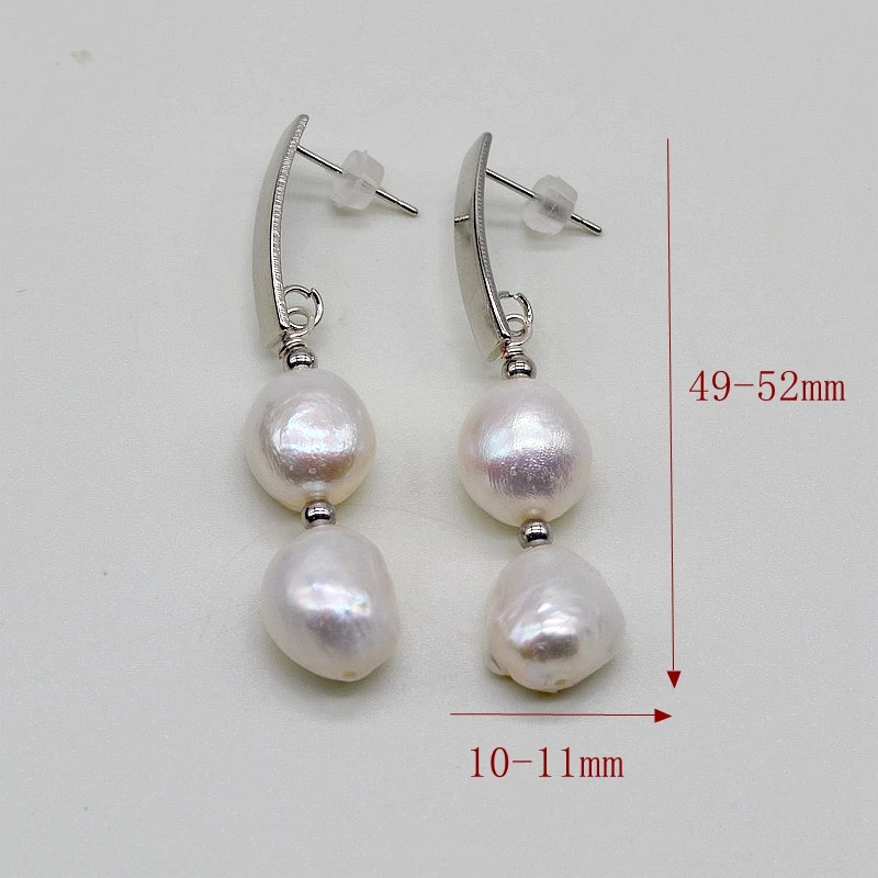 Women\'s Silver Earrings Natural Pearl Long Earrings Baroque Black Pearl Stud Earrings Boho Pearl Earrings Anniversary Gifts